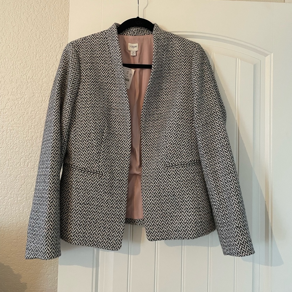NWT J.Crew Herringbone Wool Blazer